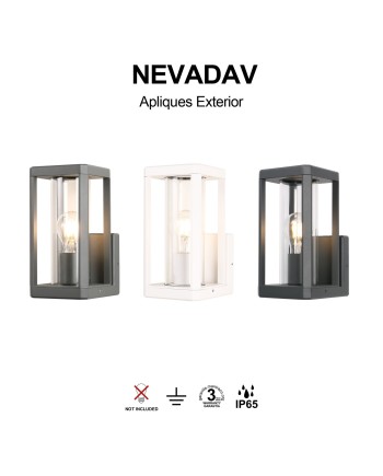 NEVADA * APLIQUE 1L E27 GRIS OSCURO